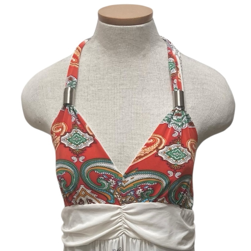 3/$20 Vintage Y2K Babydoll Halter Dress Womens XL Paisley Festival Baddie Summer - Picture 4 of 9